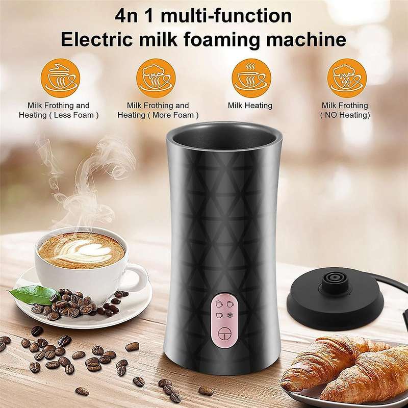 Electric and Steamer, 4in1 Multifunction for Hot & Cold Froth,automatic Off&easy Cleaning Eu Plug