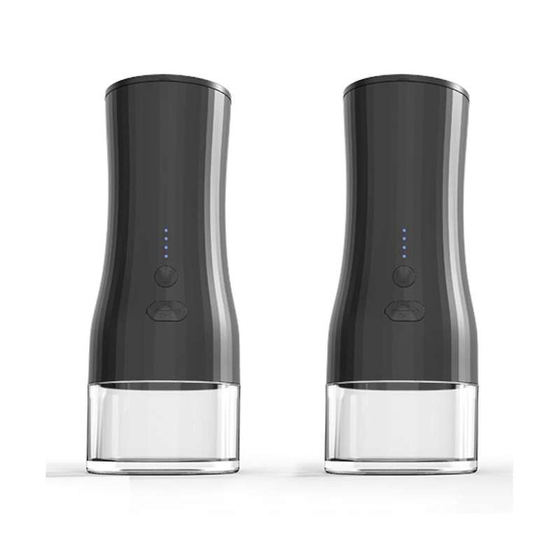 Electric Automatic Pepper and Salt Grinder Set 140ML Adjustable Coarseness Nuts Grains Crusher Food