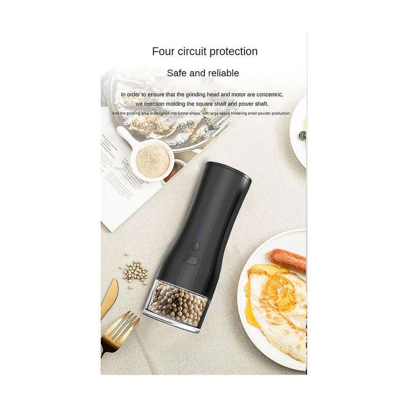 Electric Automatic Pepper Grinder Set 140ml Adjustable Coarseness Nuts Grains Crusher Food Grinder
