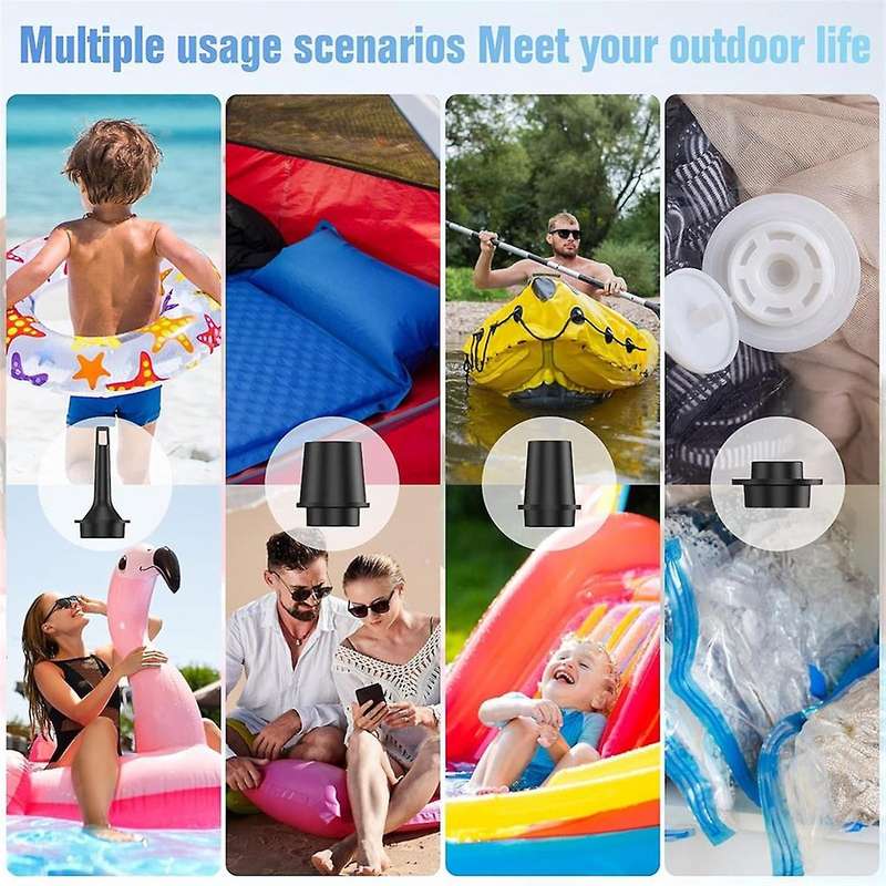 Electric Air Pump with Lights Wireless Air Compressor USB Charging Inflator/Deflator Pumps for Outdo