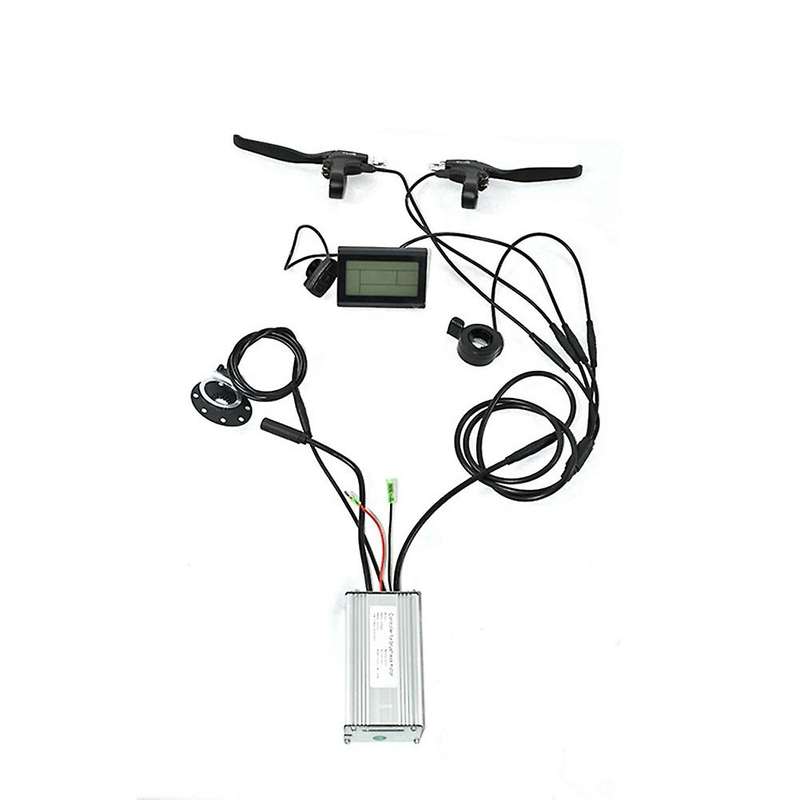 Electric Bicycle 350W Kit 17A Controller with KT LCD3 Display & Thumb Throttle and Sensor 115PDD Bra