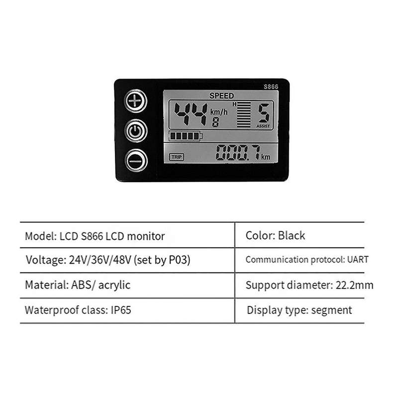 Electric Bicycle Scooter Controller Lcd-s866 Meter Set Ride Control Display Gear