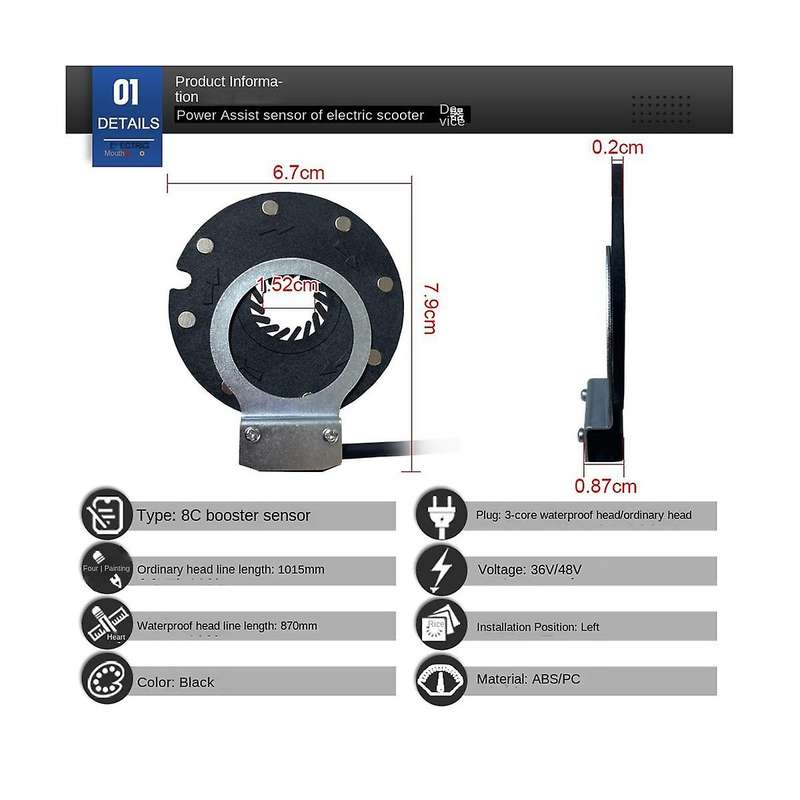 Electric Bicycle Pedal Pas System Assistant Sensor 8 Magnets Speed Sensor Ebike Accessories Parts