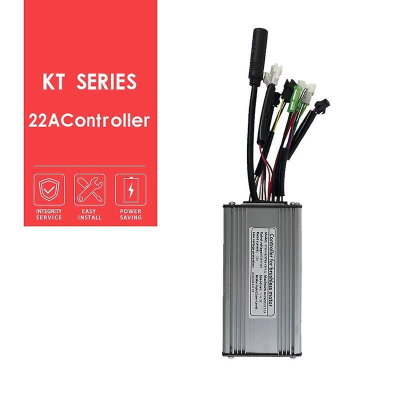 Electric Bicycle KT-22A Controller 36V/48V 9 Tube Squarewave SM Connector Controller with Double Hea