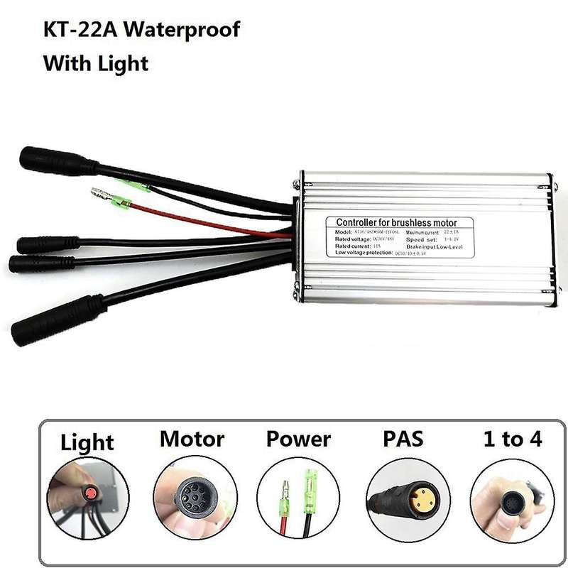 Electric Bicycle KT-22A Controller 36V/48V 9 Tube Squarewave Waterproof Connector Controller with Do