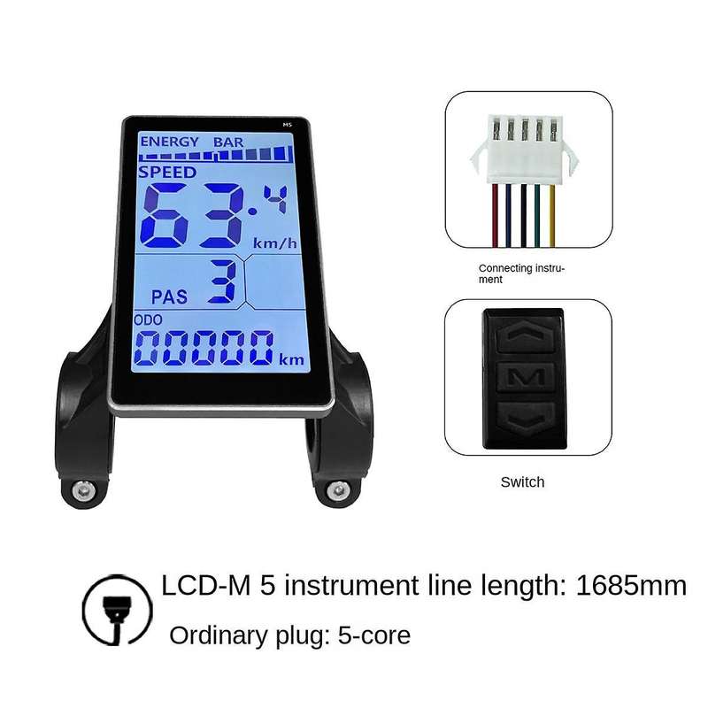 Electric Bike Lcd Meter 5 Pin 24v 36v 48v 60v Universal Electric Scooter M5 Lcd Panel Screen Sm Conn