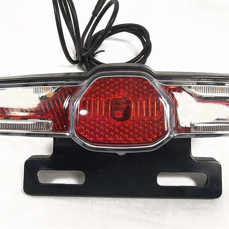 Electric Bicycle Tail Light with Turn Signal and Brake Light Compatible with 12-80v Brake Light for