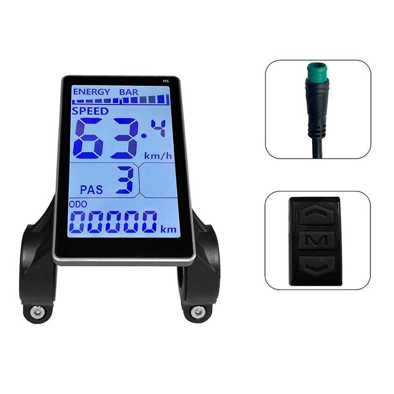 Electric Bike LCD Meter 5 Pin 24V 36V 48V 60V Universal Electric Scooter M5 LCD Panel Screen Waterpr