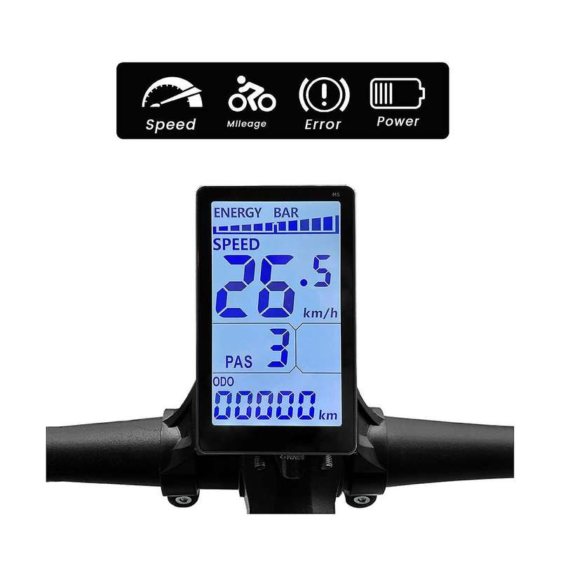Electric Bike LCD Meter 5 Pin 24V 36V 48V 60V Universal Electric Scooter M5 LCD Panel Screen Waterpr