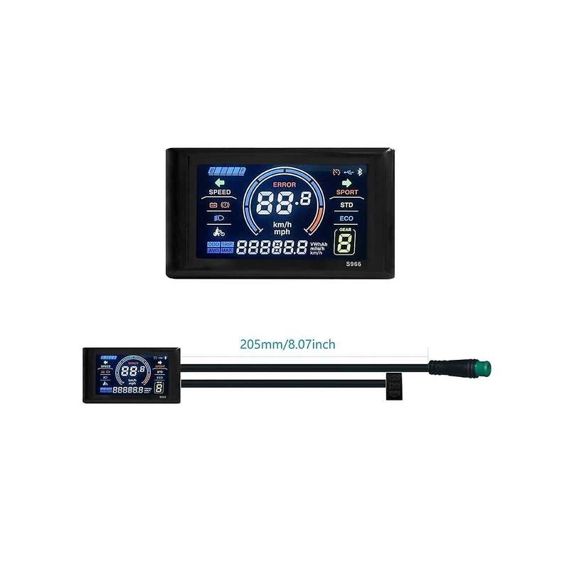 Electric Bike Display 24v-72v Waterproof Lcd Display S966 Electric Bike Controller Panel Dashboard,w