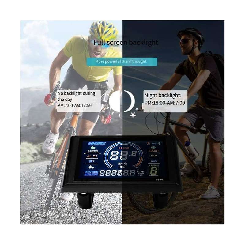 Electric Bike Display 24v-72v Waterproof Lcd Display S966 Electric Bike Controller Panel Dashboard,w