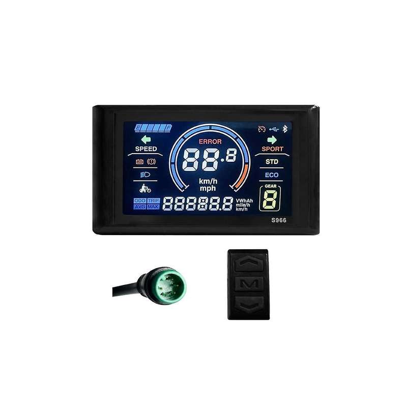 Electric Bike Display 24v-72v Waterproof Lcd Display S966 Electric Bike Controller Panel Dashboard,w