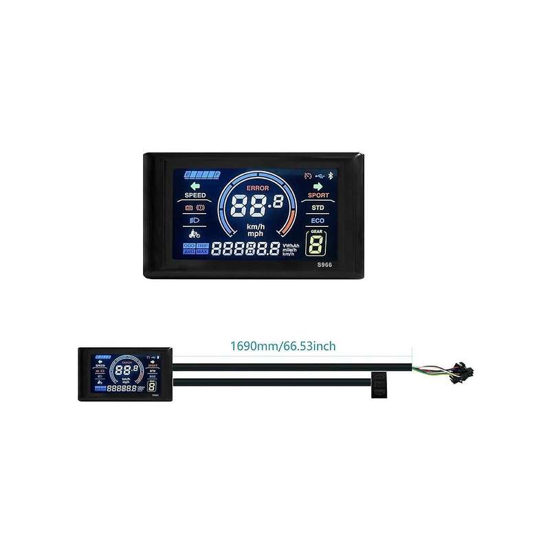 Electric Bike Display 24v-72v Waterproof Lcd Display S966 Electric Bike Controller Panel Dashboard,s