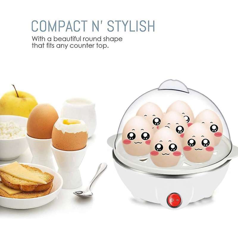 Electric Boiled Egg Cooker Boiler Maker Rapid Heating Stainless Steel Steamer Cooking Tool,white Eu