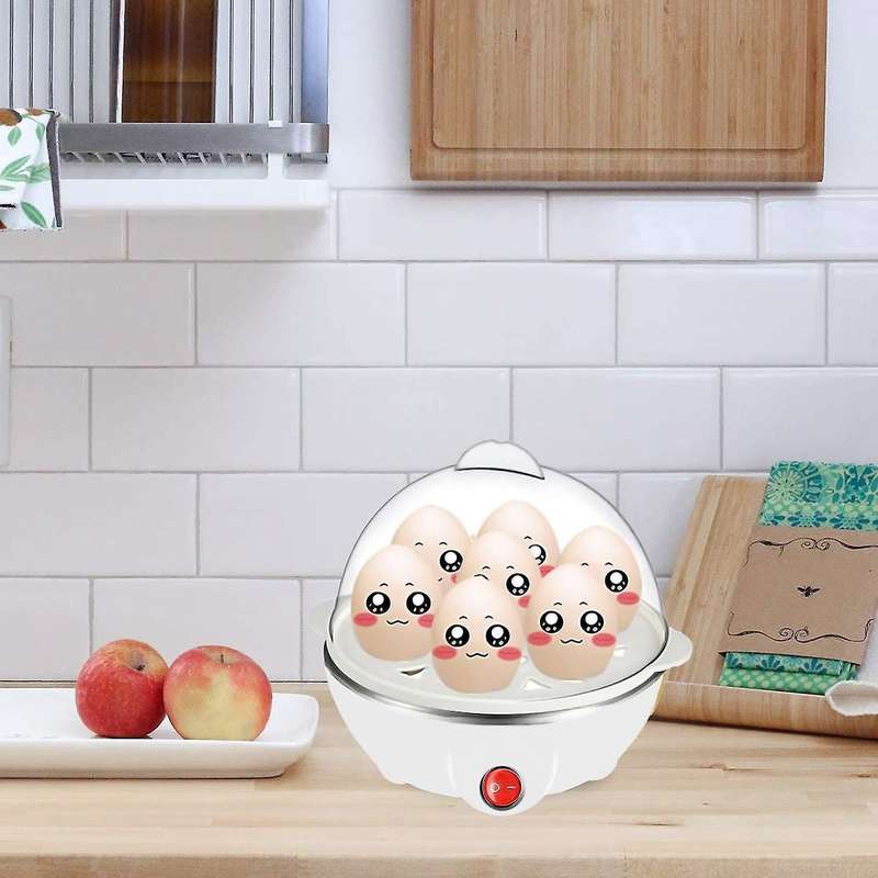 Electric Boiled Egg Cooker Boiler Maker Rapid Heating Stainless Steel Steamer Cooking Tool,white Eu