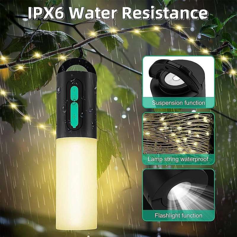 Electric Camping Light Chain,led Camping Lamp with 10m Light Chain,4000mah Camping Lantern,tent Lamp