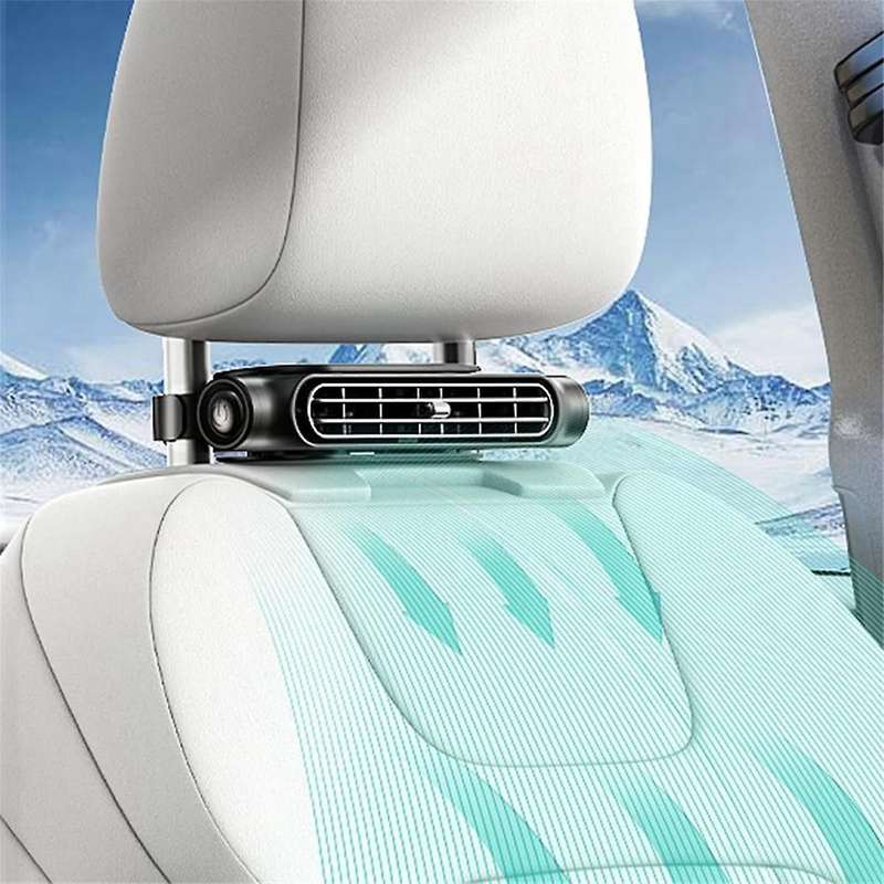 Electric Car Fans for Rear Seat Passenger Portable Headrest Backseat Car Fan with Three Speed Regula