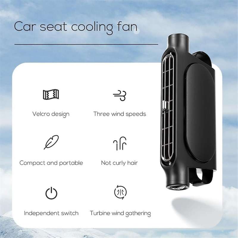 Electric Car Fans for Rear Seat Passenger Portable Headrest Backseat Car Fan with Three Speed Regula
