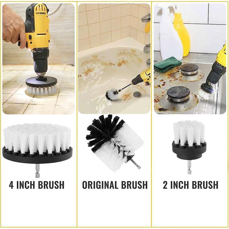 Electric Carpet Brush Drill Kit All Cleaner Auto Tires Cleaning Tools Bathroom Scrubber Brushes wit