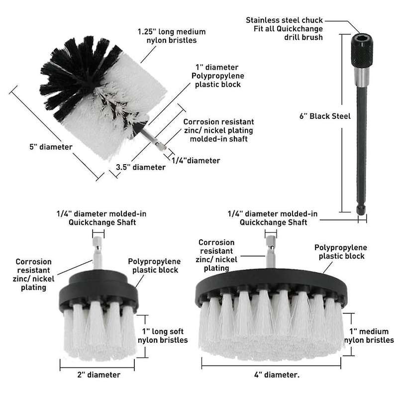 Electric Carpet Brush Drill Kit All Cleaner Auto Tires Cleaning Tools Bathroom Scrubber Brushes wit