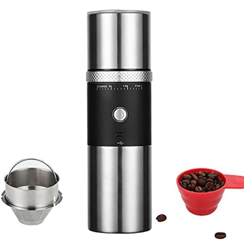 Electric Coffee Grinders Portable Small Personal Coffee Maker with Grinder Mini Travel Rechargeable