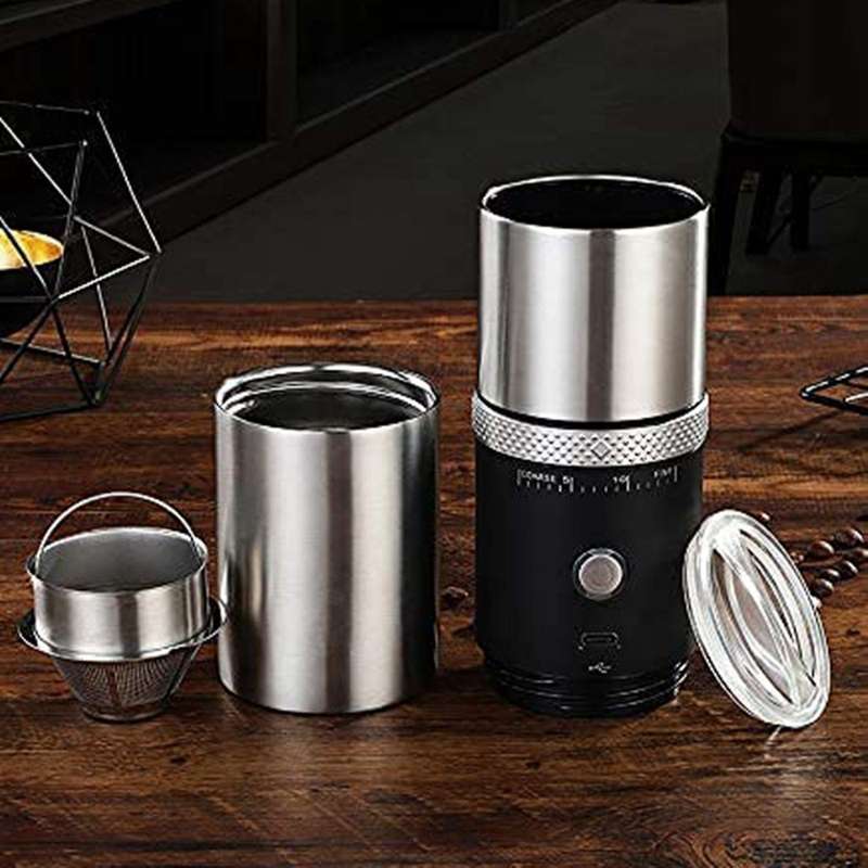 Electric Coffee Grinders Portable Small Personal Coffee Maker with Grinder Mini Travel Rechargeable