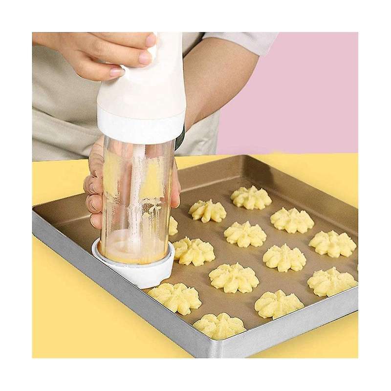 Electric Cookie Press Churros Maker with 12 Discs and 4 Icing Tips for Cake Diy Tools Baking Access