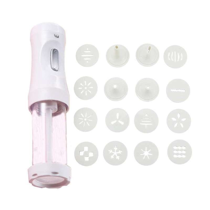 Electric Cookie Press Churros Maker with 12 Discs and 4 Icing Tips for Cake Diy Tools Baking Access