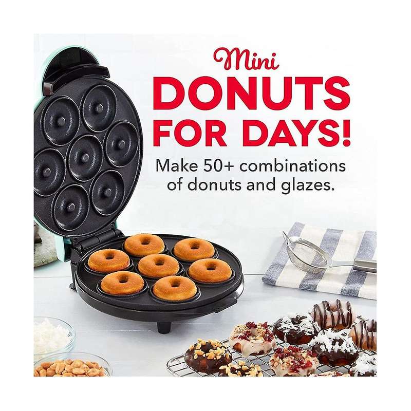 Electric Donut Maker Automatic Heating Egg Cake Bread Baking Machine 760w Kitchen Breakfast Makes 7
