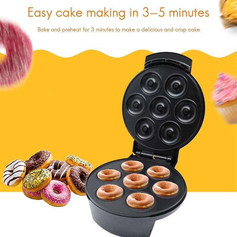 Electric Donut Maker Cooking Kitchen Appliances Bubble Egg Cake Oven Breakfast Machine Waffles Pot I