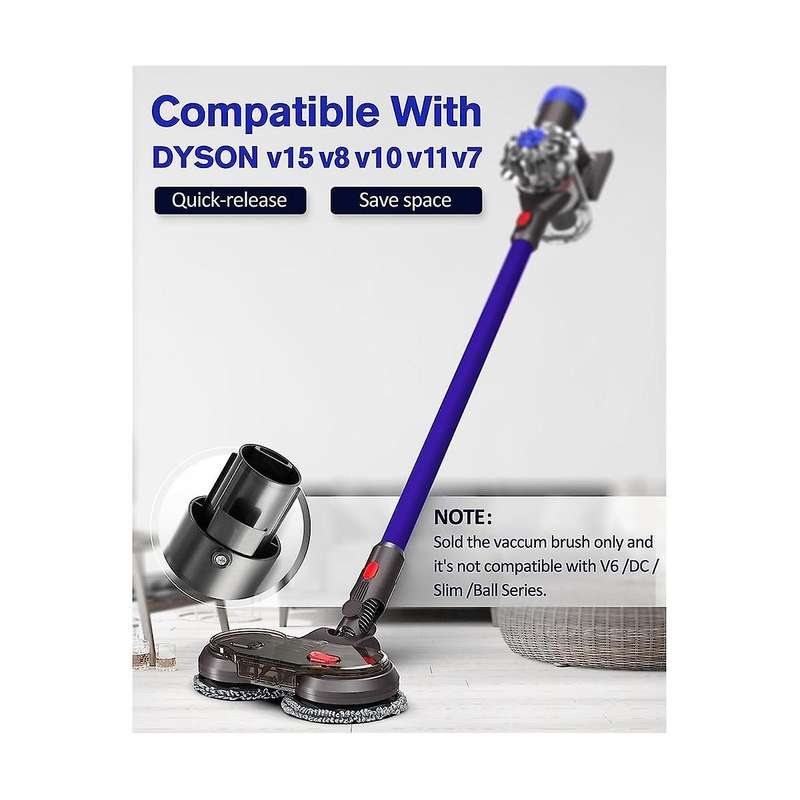Electric Dry Wet Mopping Head for V15 V8 V7 V10 V11 Vacuum Cleaner, with Removable Water Tank, 6 Mo
