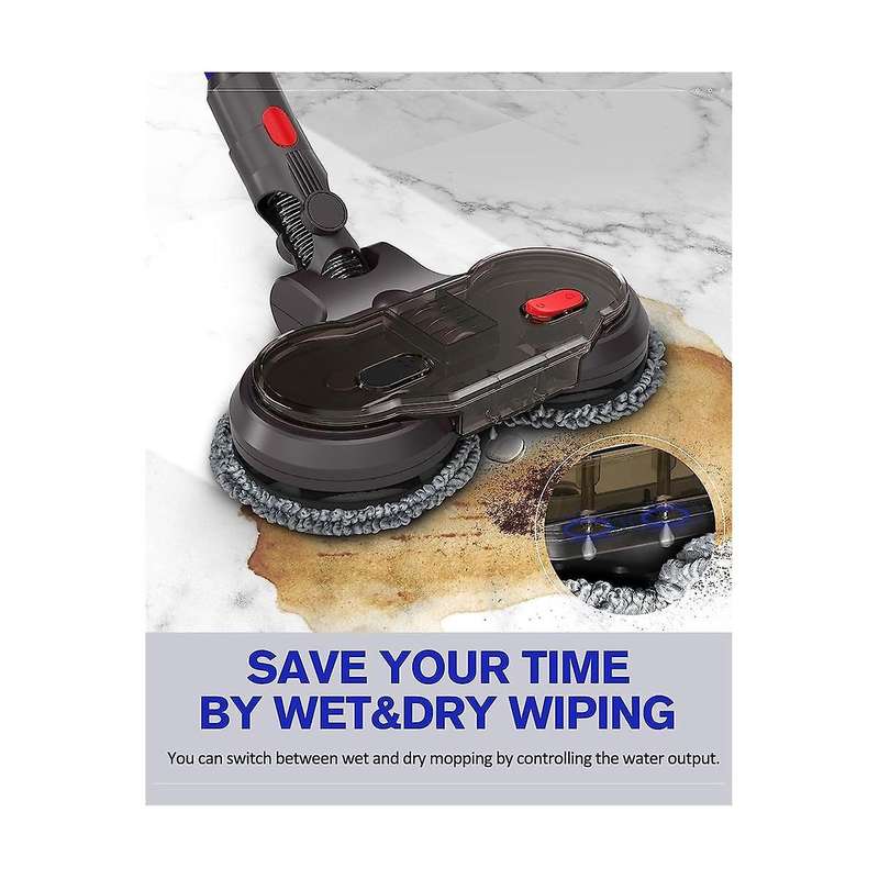 Electric Dry Wet Mopping Head for V15 V8 V7 V10 V11 Vacuum Cleaner, with Removable Water Tank, 6 Mo