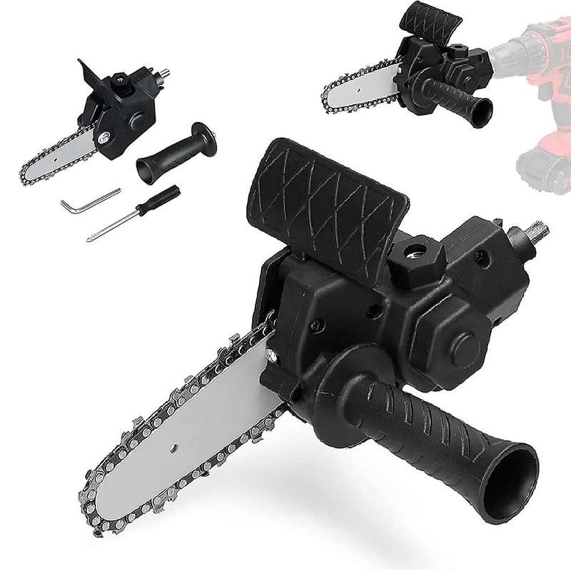 Electric Drill Converter Into Electric Saw with 4 Inch Chain Mini Handheld Chain Saw Conversion Bra