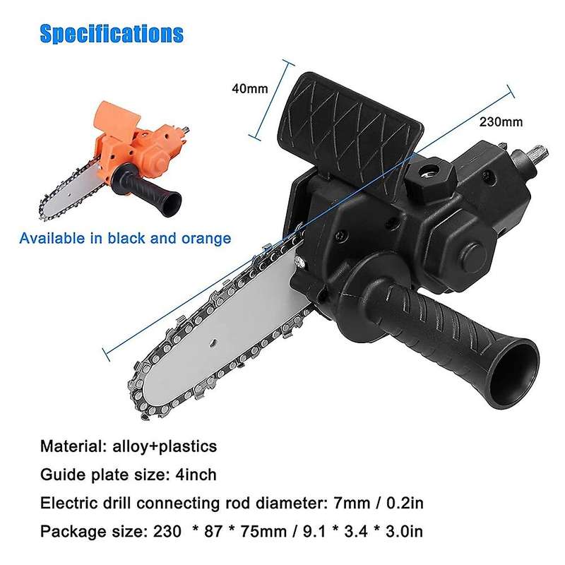 Electric Drill Converter Into Electric Saw with 4 Inch Chain Mini Handheld Chain Saw Conversion Bra