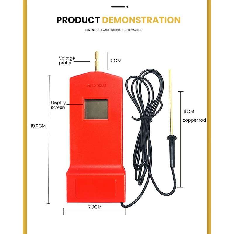 Electric Fence Digital Voltage Tester with LCD Display,Useful Voltage Testing Tool 15KV,Ranch Fence