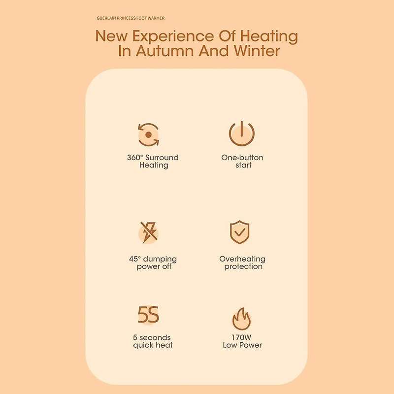 Electric Feet Heater Digital Display Folding Portable Adjustable Thermostat Foot Warmer for Home Off