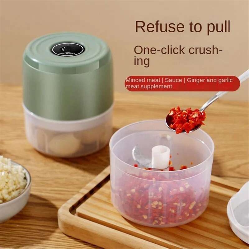 Electric Food Chopper Garlic Crusher Meat Grinder Mini Garlic Press Vegetables Masher Machine USB Ki