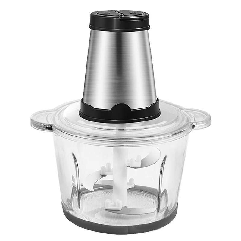 Electric Food Processor Chopper Two Speeds 1.8L Glass Bowl Blender Meat Grinder for Babyfood Onion G