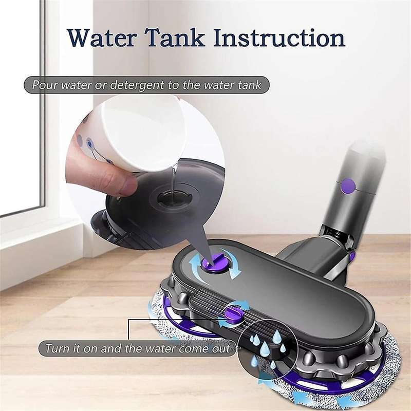 Electric for V7 V11 V10 V15 Vacuum Cleaner Wet & Dry Mop Cleaning Head with Removable Water Tank
