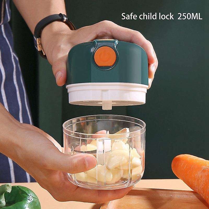 Electric Garlic Machine Chopper,Mini Food Meat Wireless Processor Onion Blenders Grinder Slicer 250