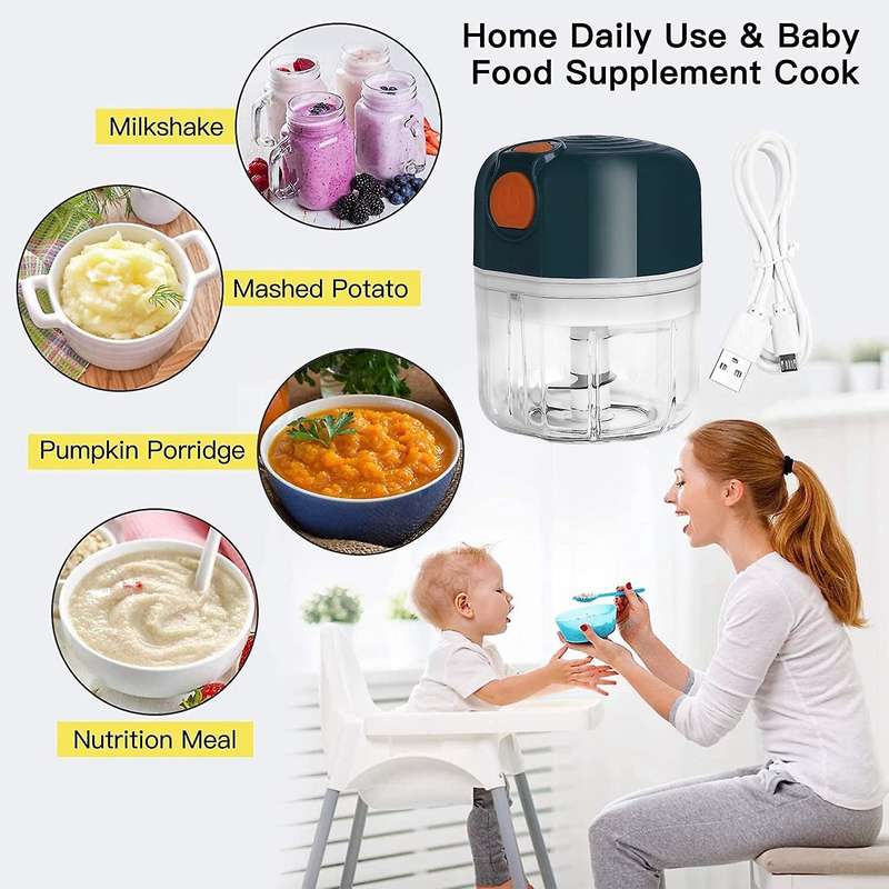 Electric Garlic Machine Chopper,Mini Food Meat Wireless Processor Onion Blenders Grinder Slicer 250