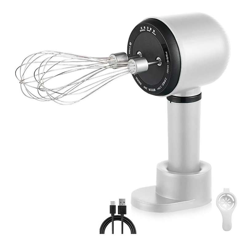 Electric Hand Mixer,Wireless Portable Hand Whisk with Rechargeable 3 Speeds and 2 Whisk for Baking W