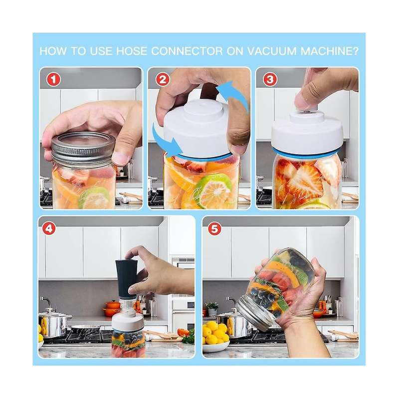 Electric Jar Vacuum Sealer for Food Vacuum Sealer Canning Jars Seal Pump Kit for Jar Wide Regular M