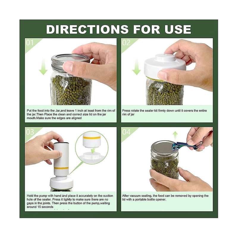 Electric Jar Vacuum - Food Vacuum Saver Can Jar Seal Pump for Jars Wide and Regular Mouth Jars