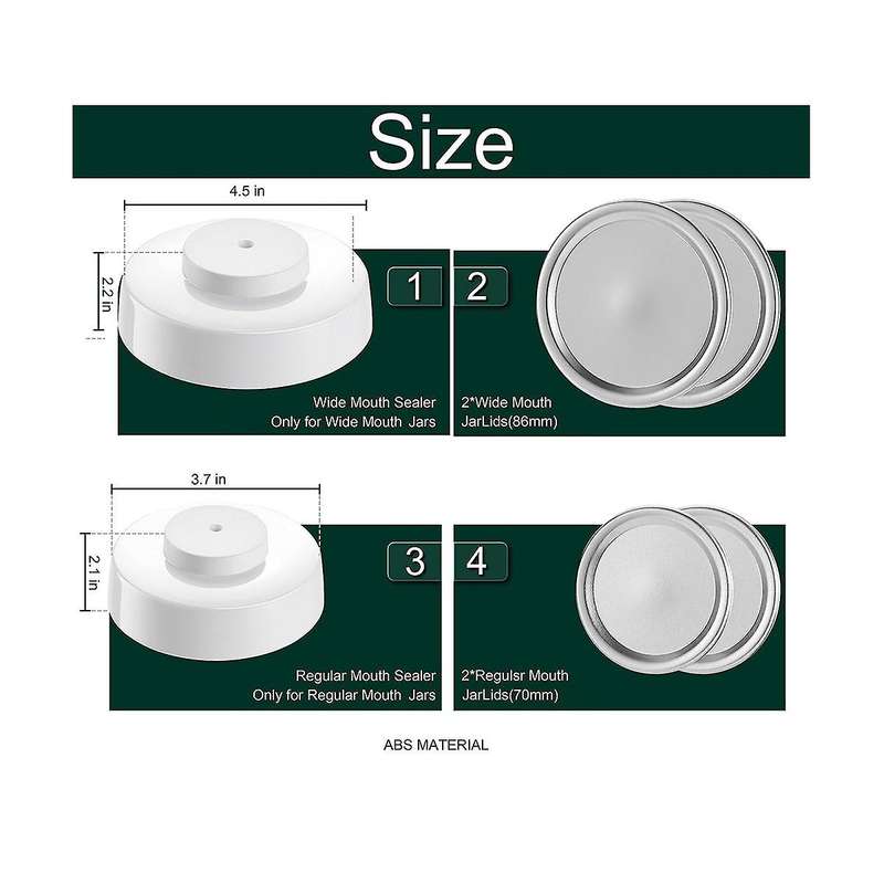 Electric Jar Vacuum - Food Vacuum Saver Can Jar Seal Pump for Jars Wide and Regular Mouth Jars