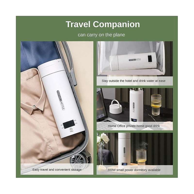 Electric Kettle Water Thermal Heating Boiler Travel Stainless Steel Tea Pot Coffee Milk Boiling Cup