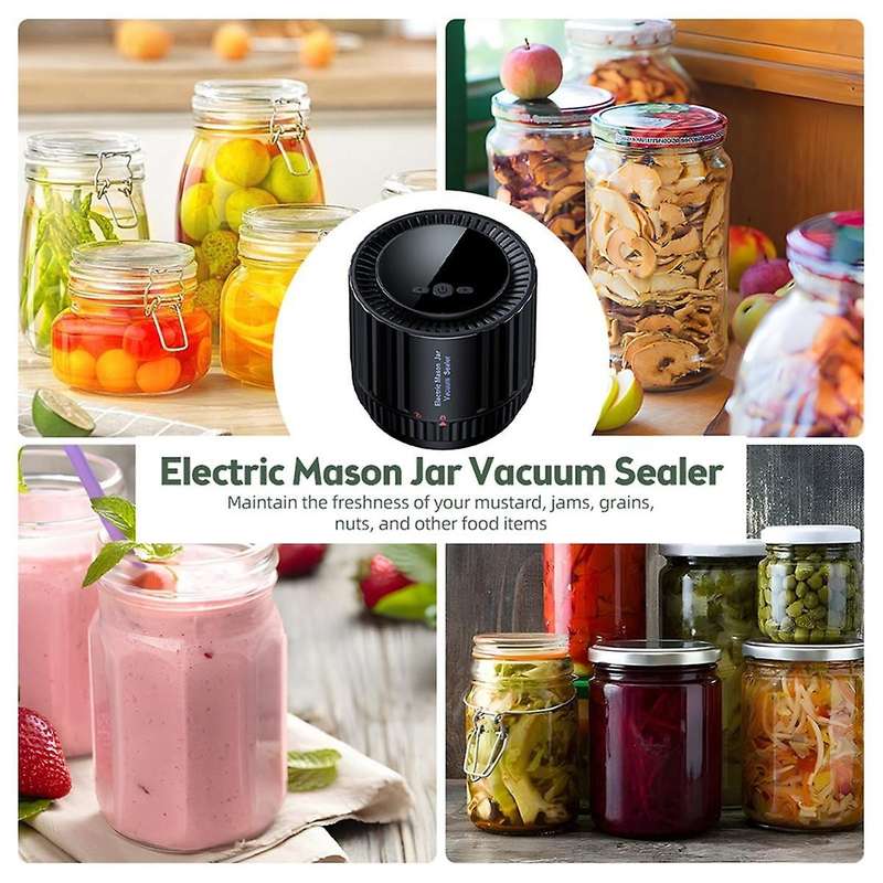 Electric Mason Jar Vacuum Sealer Hd Lcd Digital Display Cordless Vacuum Sealer Kit Mason Lids for Fo