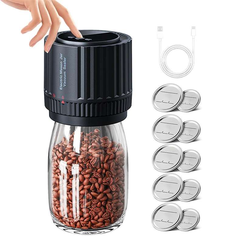 Electric Mason Jar Vacuum Sealer Hd Lcd Digital Display Cordless Vacuum Sealer Kit Mason Lids for Fo