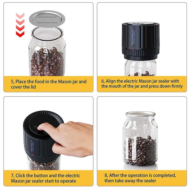 Electric Mason Jar Vacuum Sealer Hd Lcd Digital Display Cordless Vacuum Sealer Kit Mason Lids for Fo