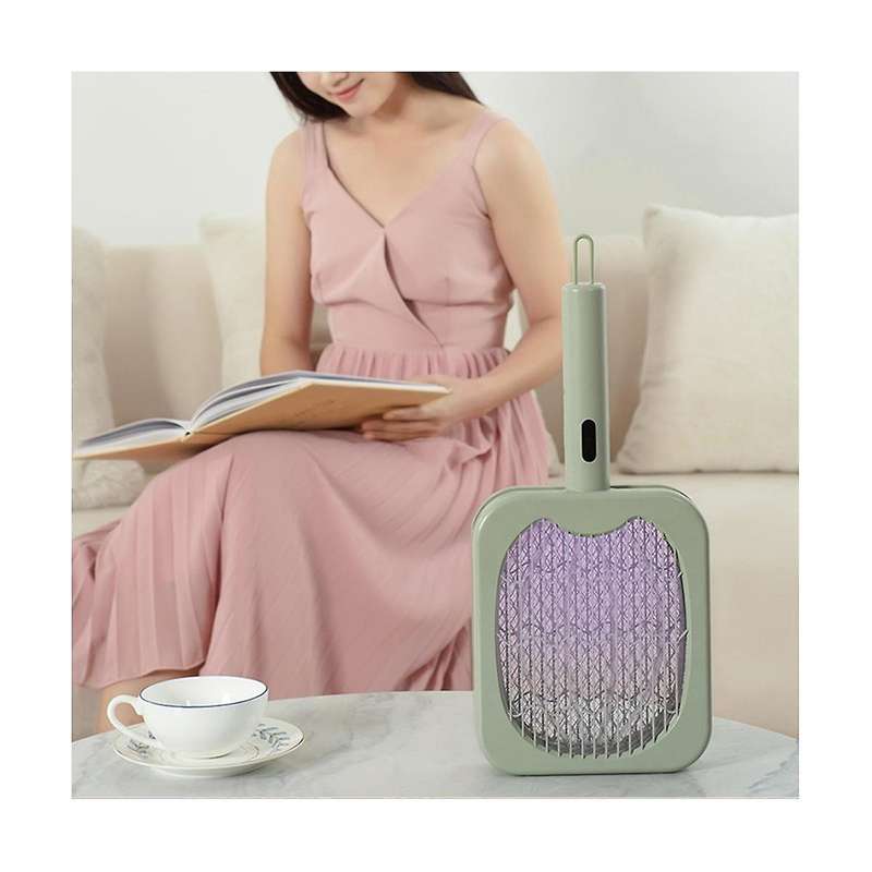 Electric Mosquito Swatter 2-in-1 Electric Zapper Racket High Voltage Handheld Mosquito Swatter Porta